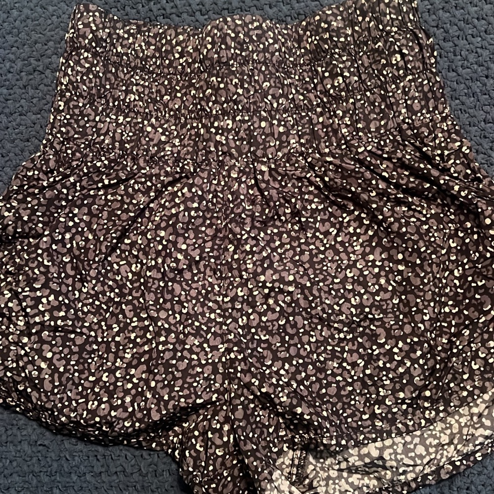 Free People High Waist Black and White Shorts